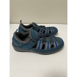 Orthofeet Naples Womens  9B Heel Shoes Strap Orthotic Leather Diabetics Blue